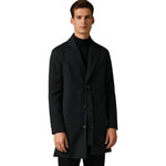 Long Wool Overcoat with Lapel Collar for Men