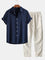 Short Sleeve Stand Collar Set for Men