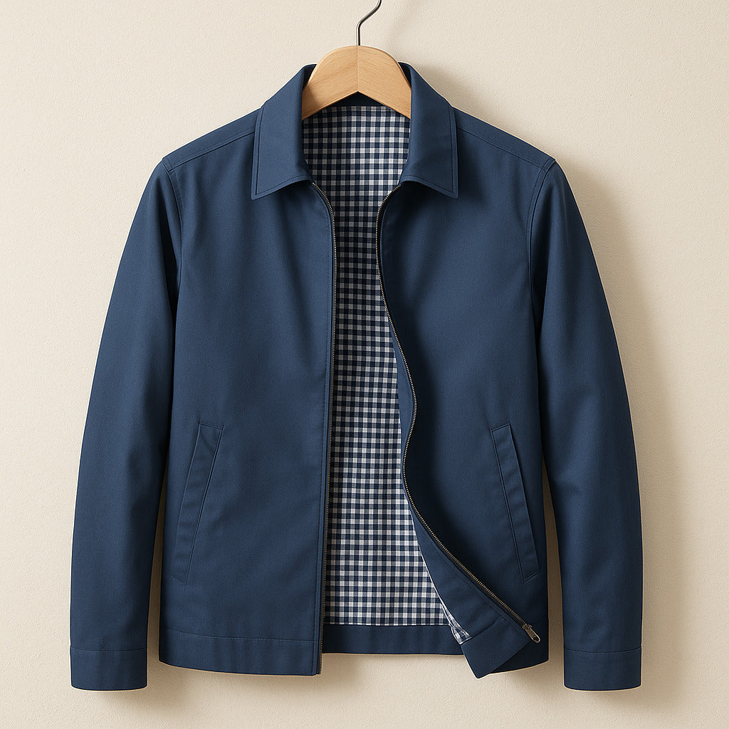 Zip-Up Harrington Jacket for Men