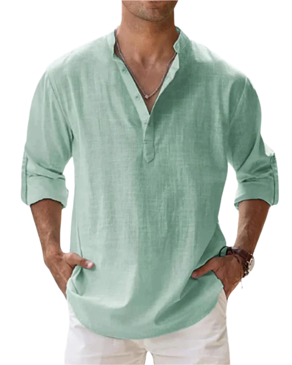 Long-Sleeved Collared Shirt for Men