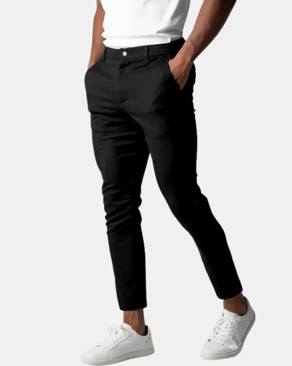 Straight Leg Stretch Chino Trousers for Men
