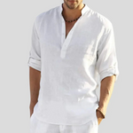 Linen Henley Shirt for Men