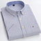 Button-Down Pinstripe Short Sleeve Shirt for Men