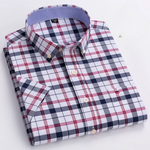 Button-Down Pinstripe Short Sleeve Shirt for Men