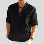 Linen Henley Shirt for Men