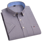 Button-Down Pinstripe Short Sleeve Shirt for Men