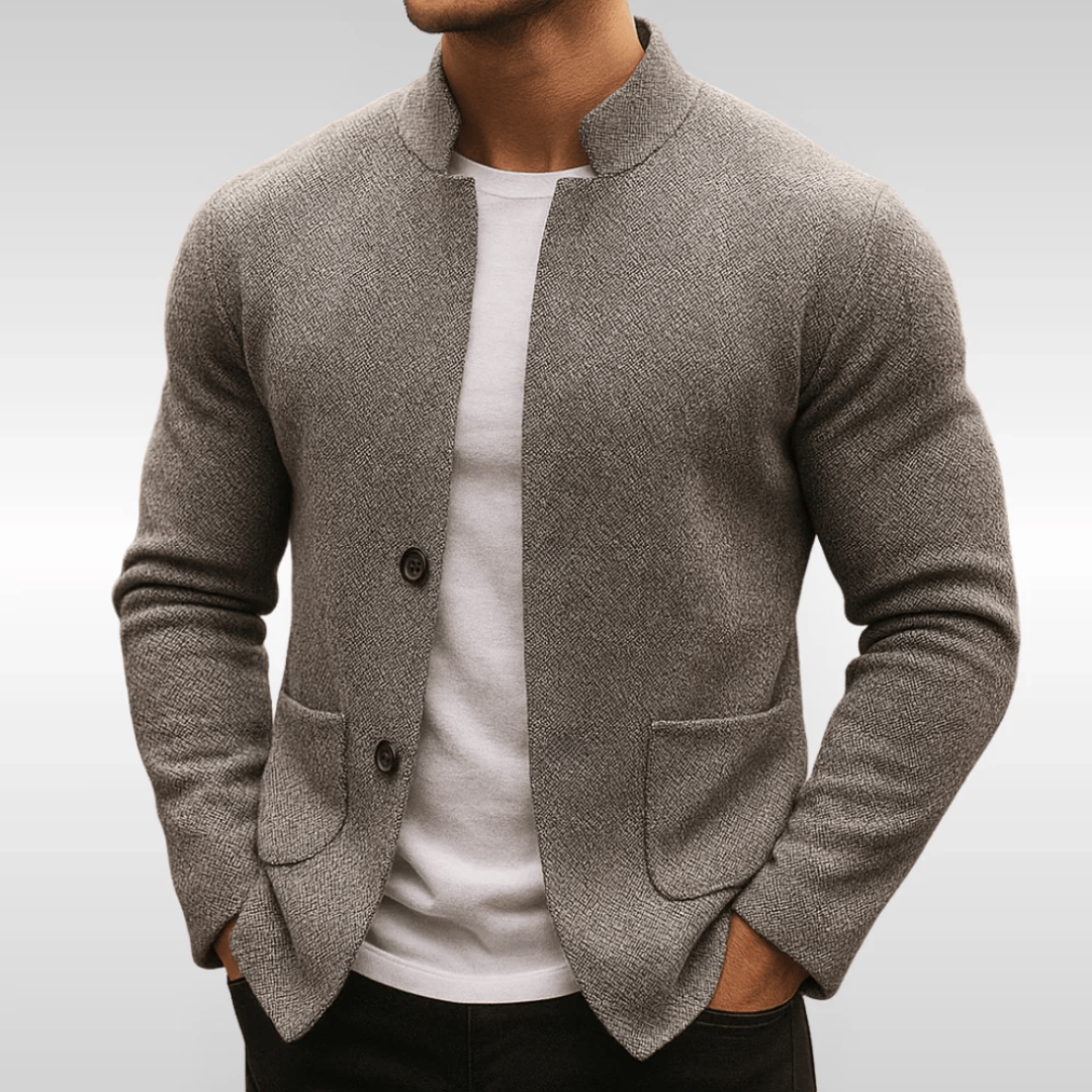Structured Knit Blazer for Men