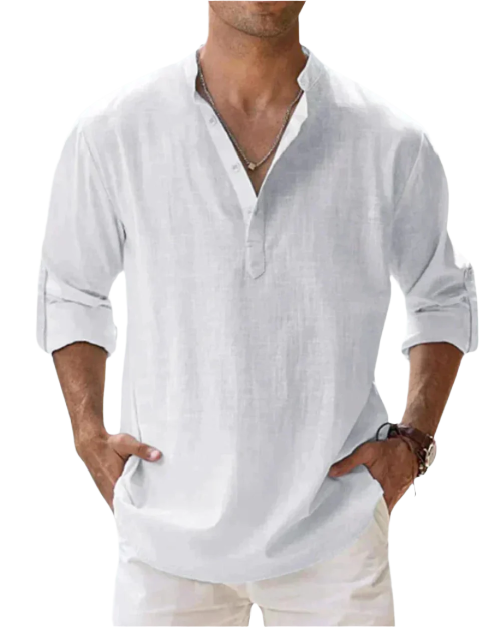 Long-Sleeved Collared Shirt for Men