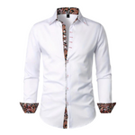 Slim Fit Paisley Button-Down Shirt for Men