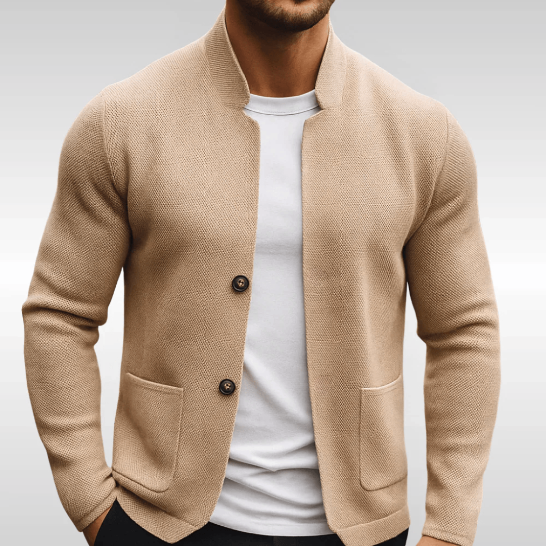 Button-Up Knit Cardigan for Men