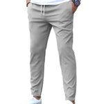 Straight Leg Stretch Cotton Trousers for Men