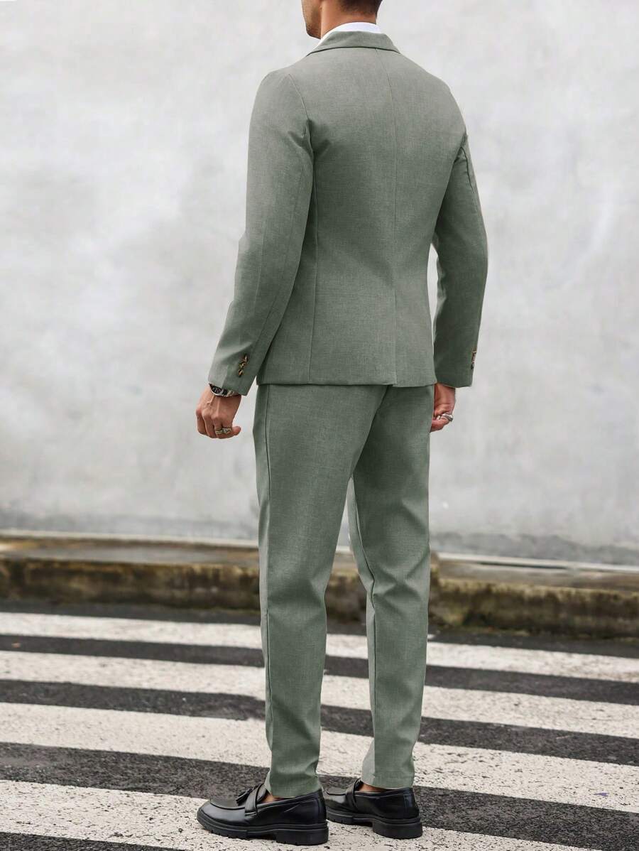 Linen Straight Leg Blazer Set for Men