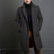 Long Wool Overcoat with Lapel Collar for Men