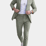 Linen Straight Leg Blazer Set for Men