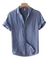 Linen Short Sleeve Button-Down Shirt for Men