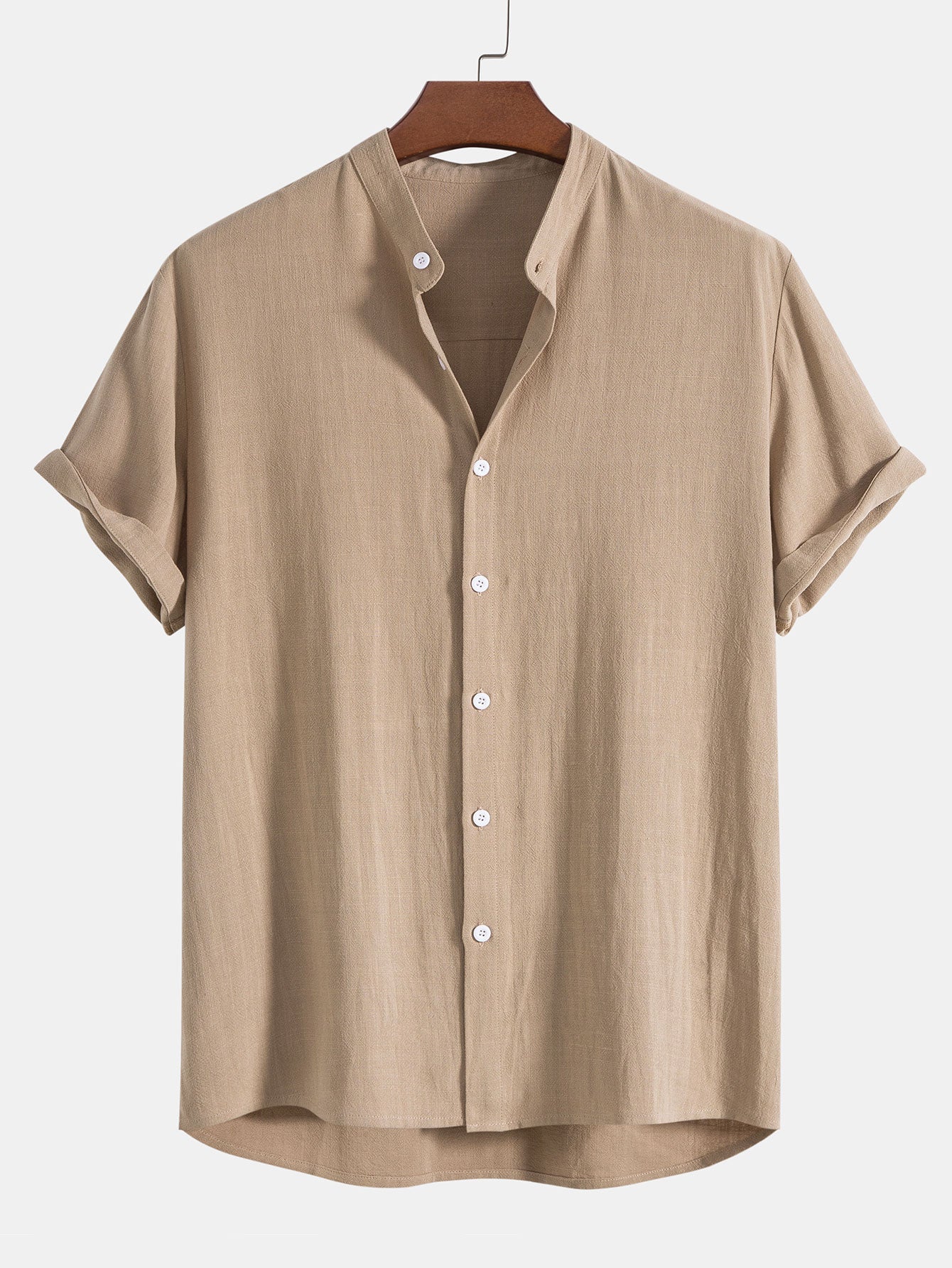 Short Sleeve Stand Collar Set for Men