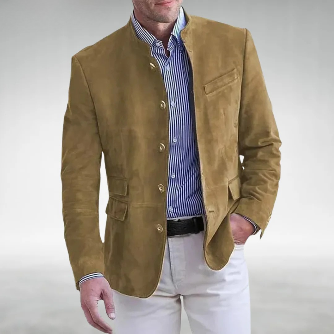 Single-Breasted Linen Blazer for Men