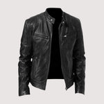 Zip-Up Leather Jacket for Men