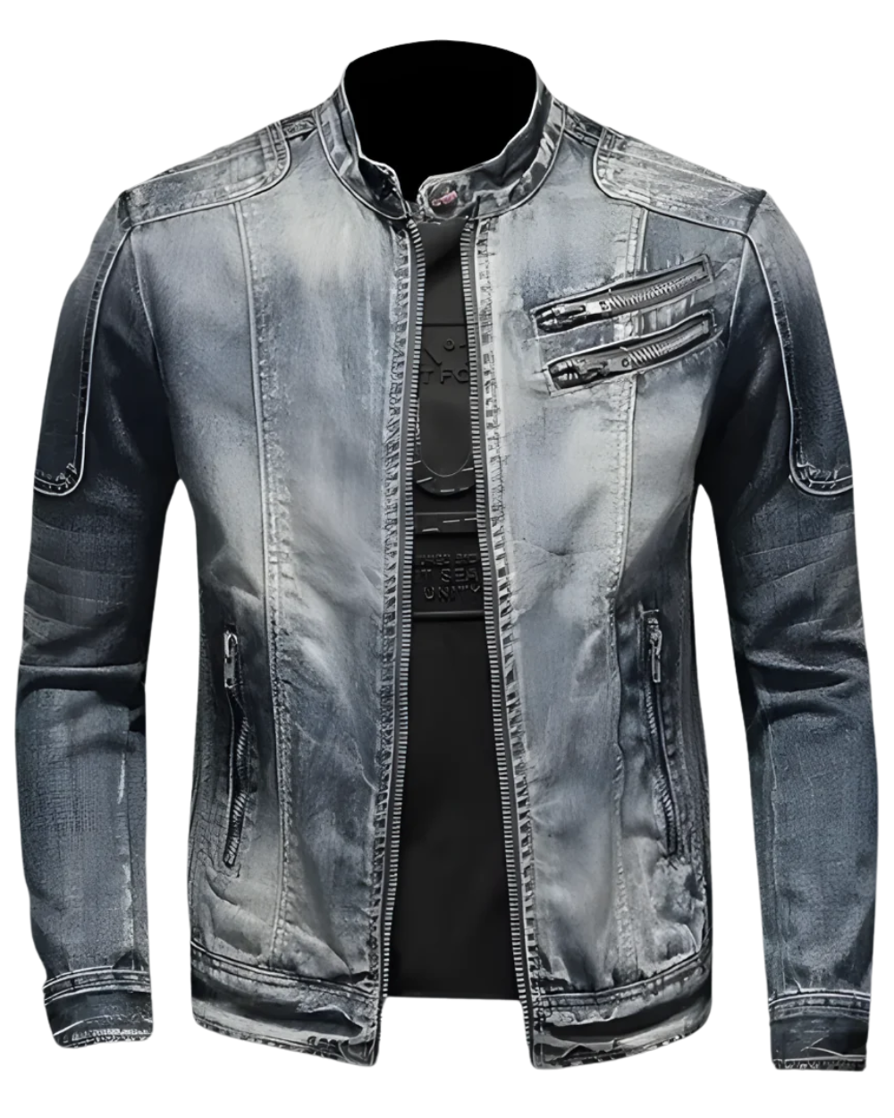 Zip-Up Denim Jacket for Men