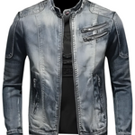Zip-Up Denim Jacket for Men