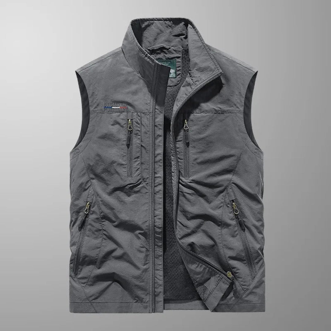 Multi Pocket Zip-Up Utility Vest for Men