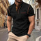 Short Sleeve Polo Shirt with Chest Pocket for Men