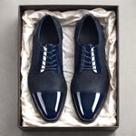 Patent Cap Toe Lace-Up Oxford for Men