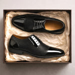 Patent Cap Toe Lace-Up Oxford for Men