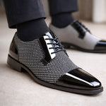 Patent Cap Toe Lace-Up Oxford for Men