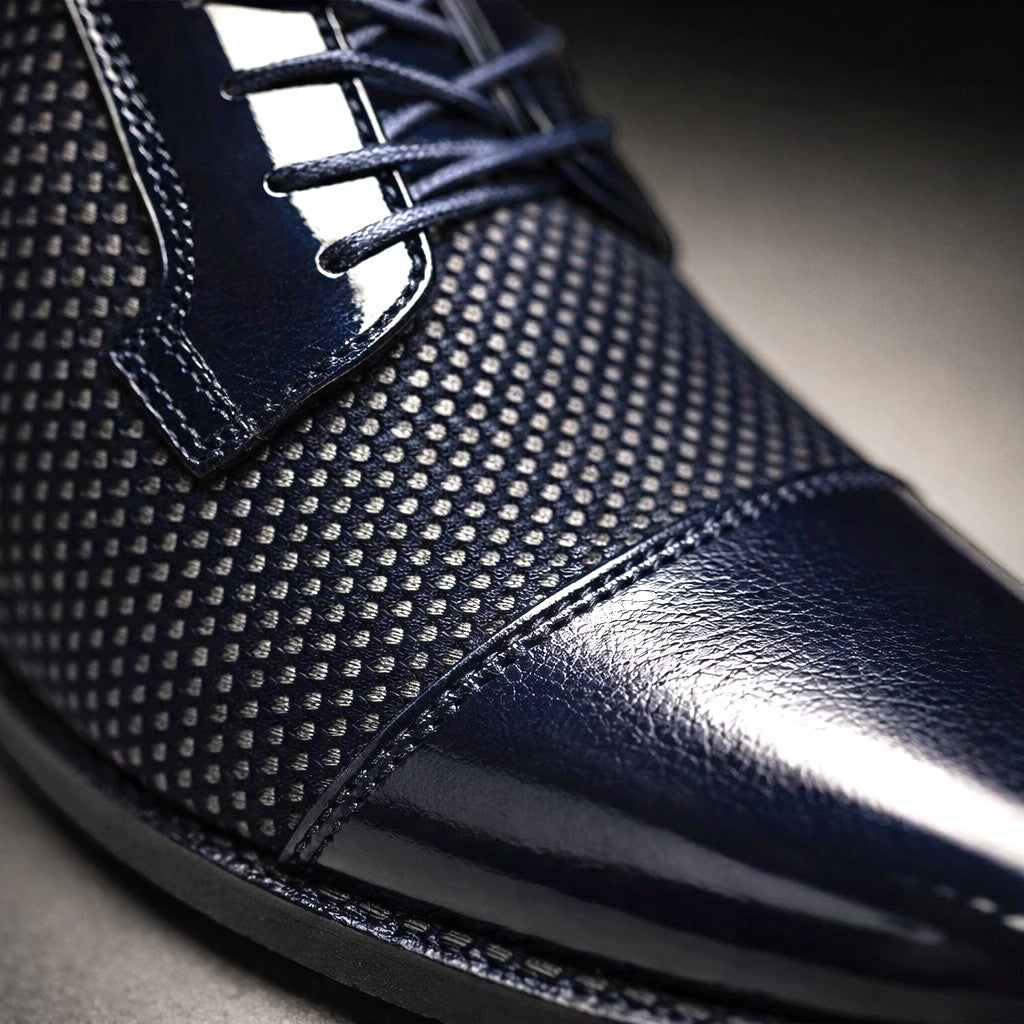 Patent Cap Toe Lace-Up Oxford for Men