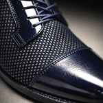 Patent Cap Toe Lace-Up Oxford for Men