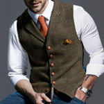 Double-Breasted Slim Fit Waistcoat for Men