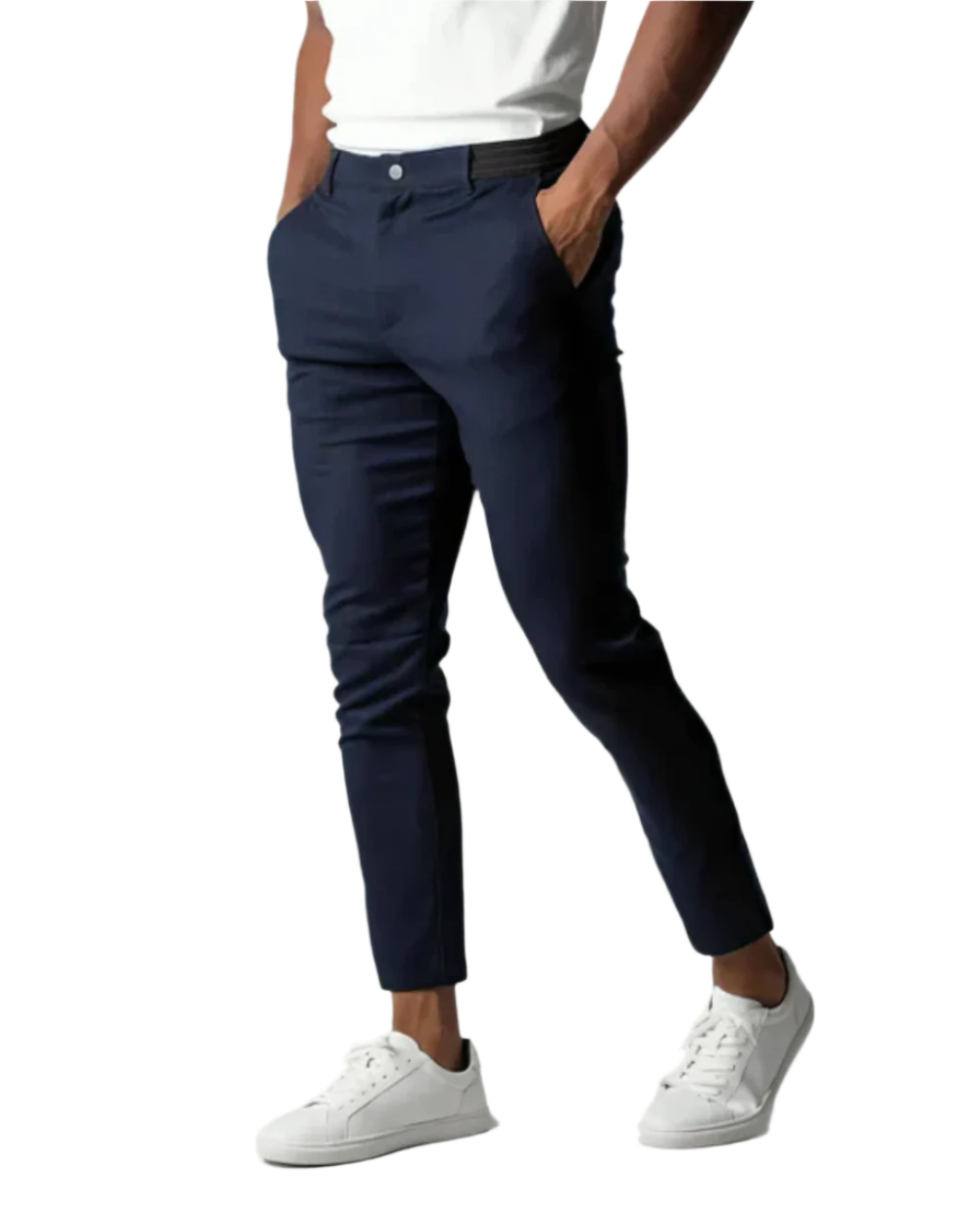Straight Leg Stretch Chino Trousers for Men