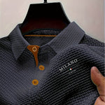 Textured Button-Down Polo Shirt for Men