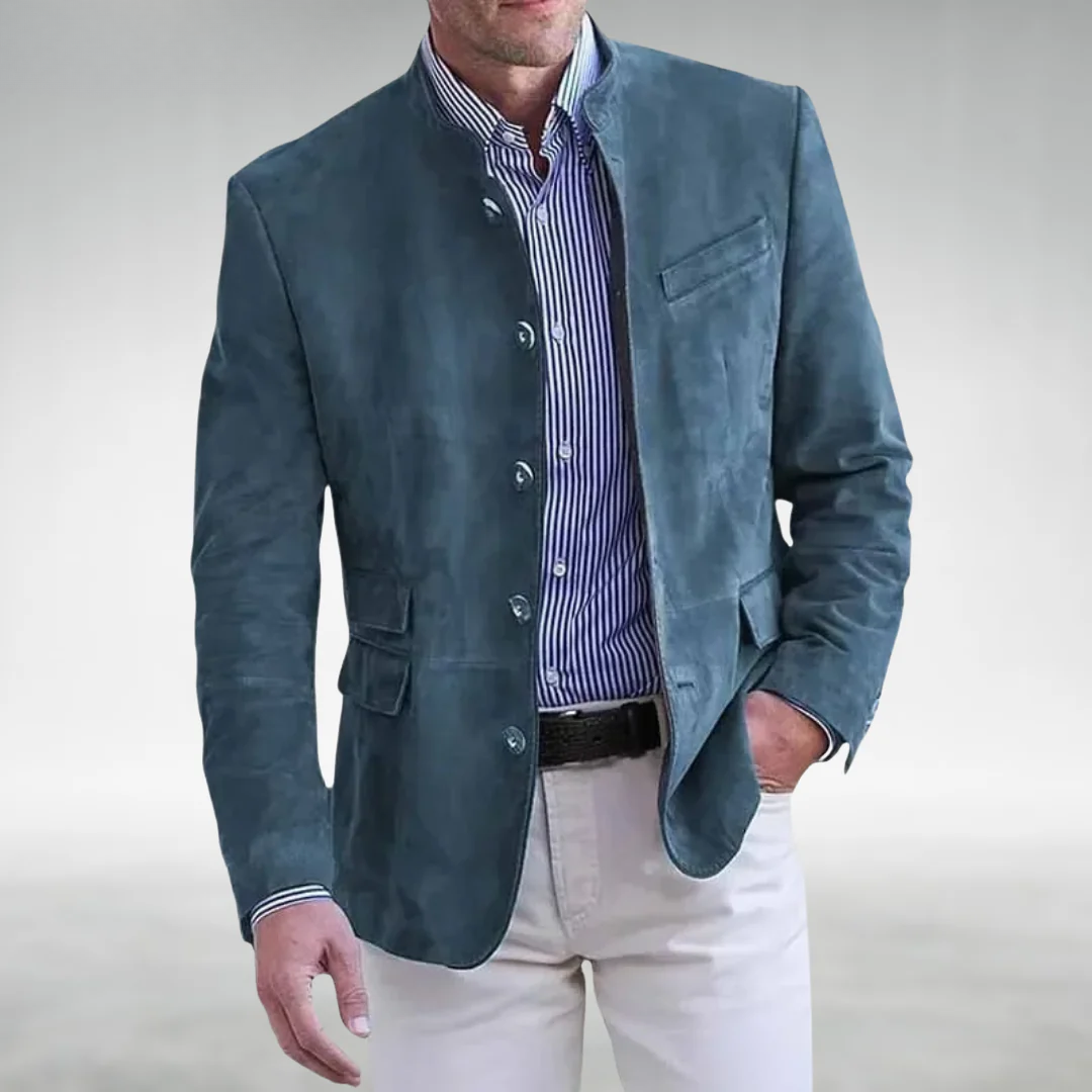 Single-Breasted Linen Blazer for Men