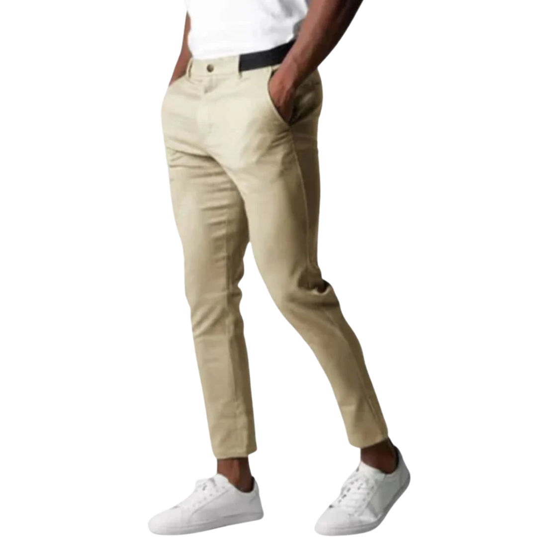 Straight Leg Stretch Chino Trousers for Men