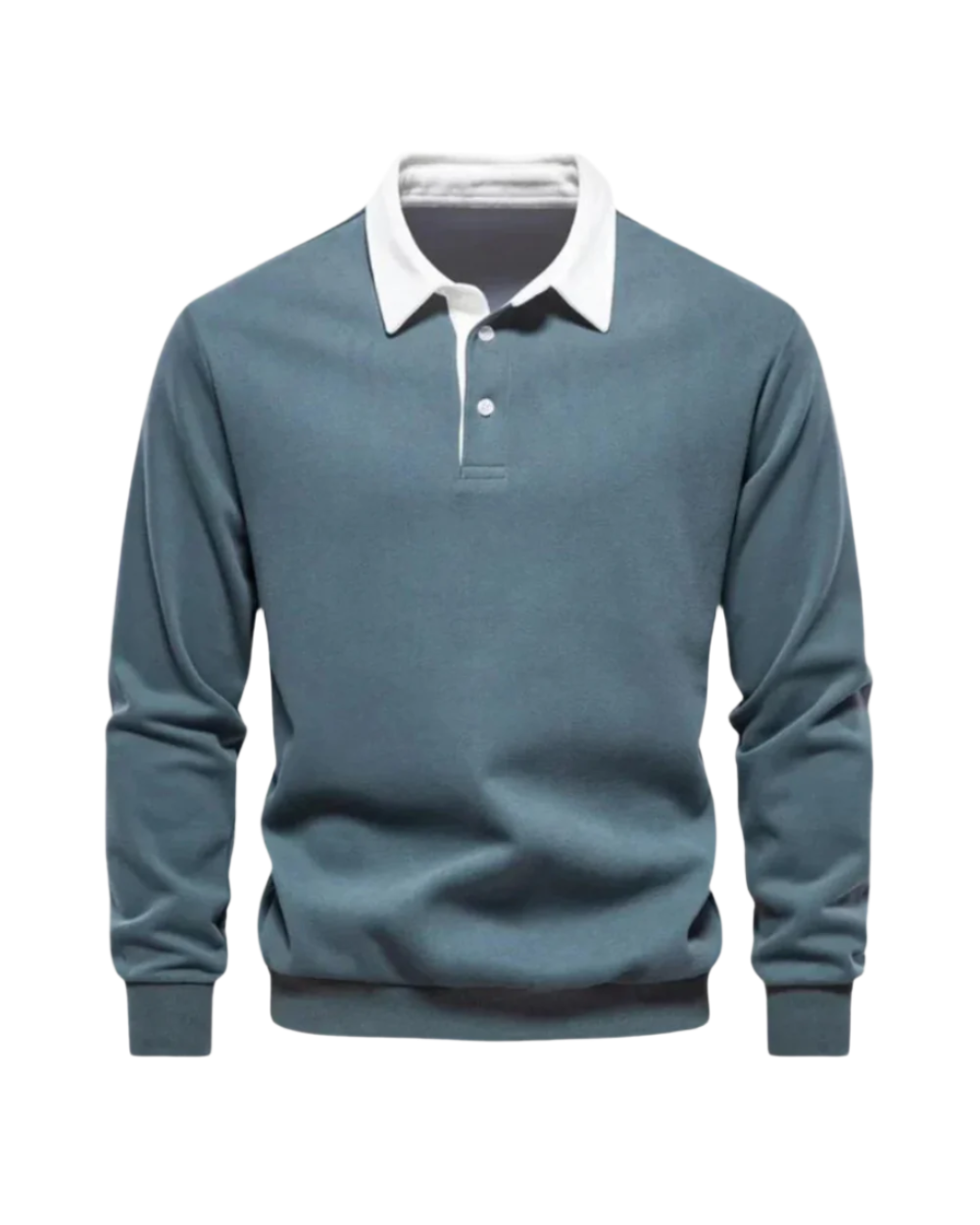 Polo Collar Long Sleeve Sweatshirt for Men