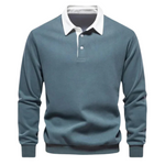 Polo Collar Long Sleeve Sweatshirt for Men