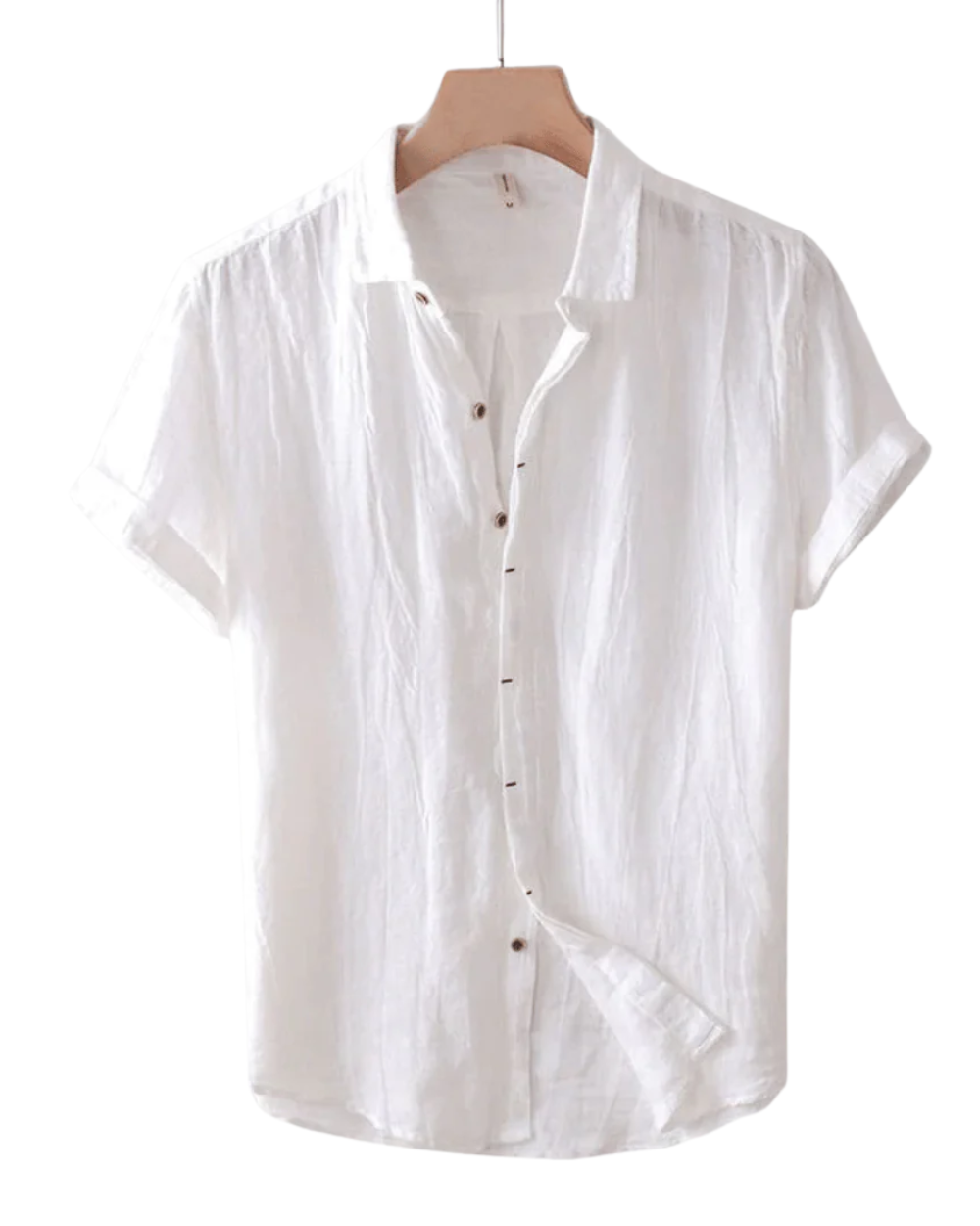 Linen Short Sleeve Button-Down Shirt for Men