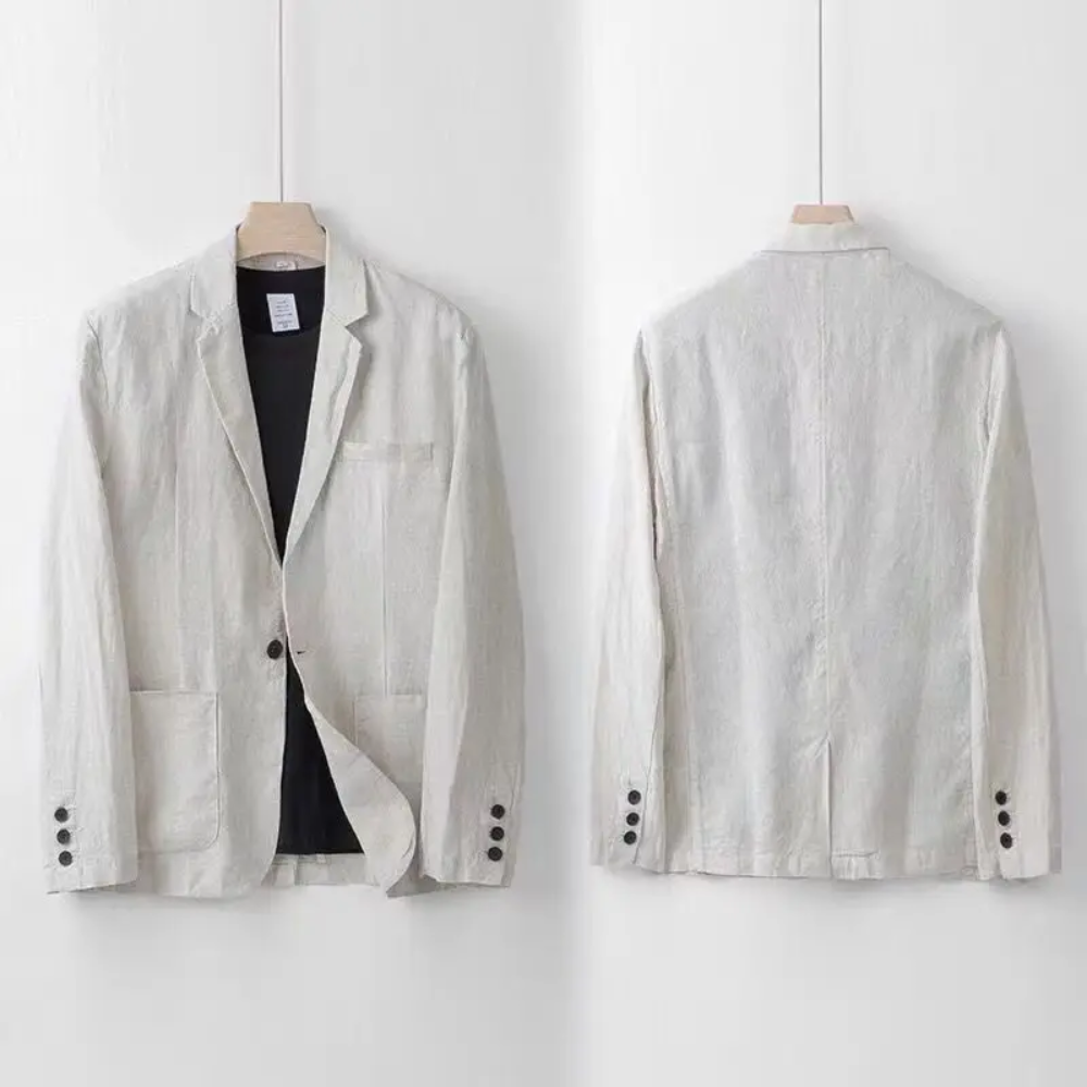 Linen Notch Lapel Suit Set for Men