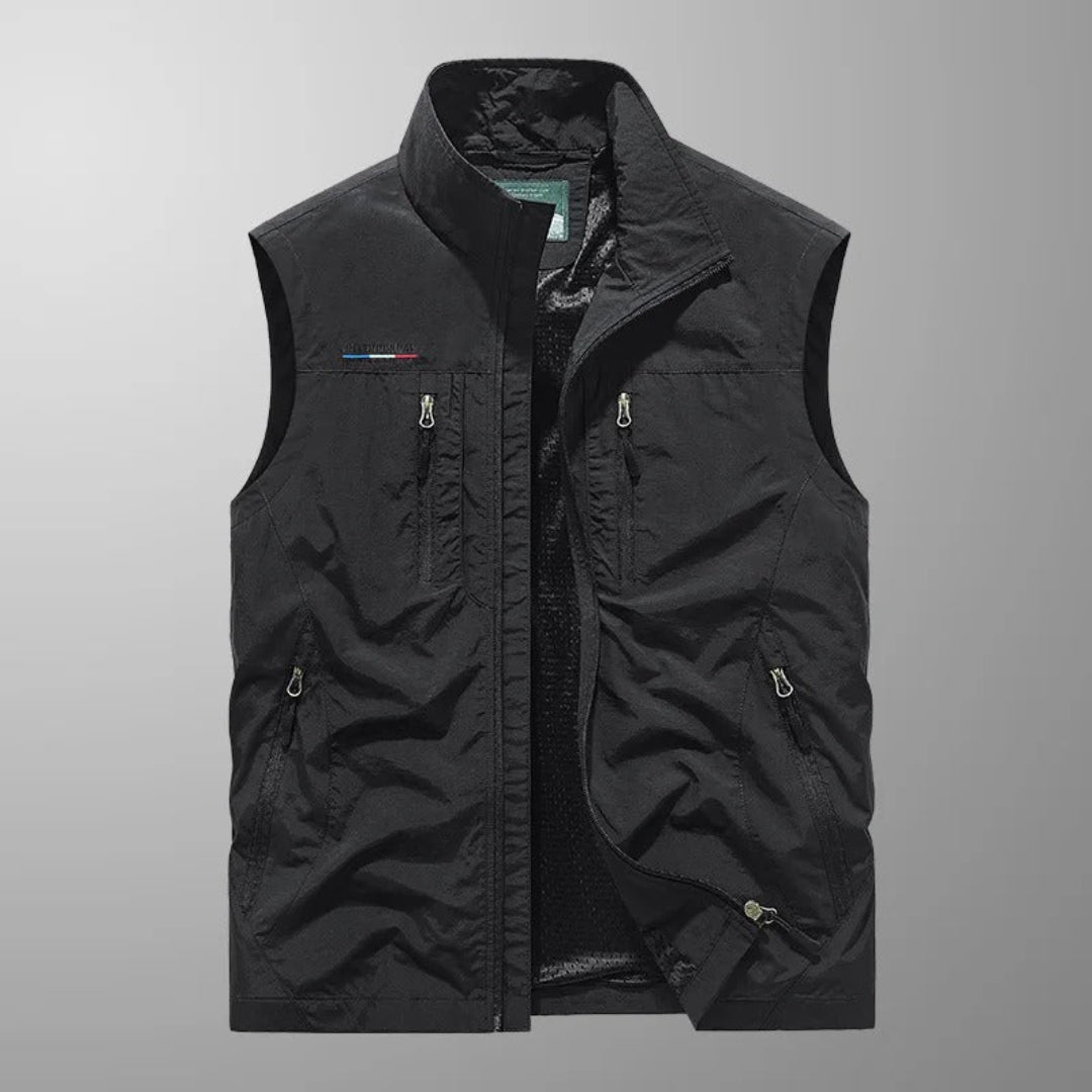 Multi Pocket Zip-Up Utility Vest for Men
