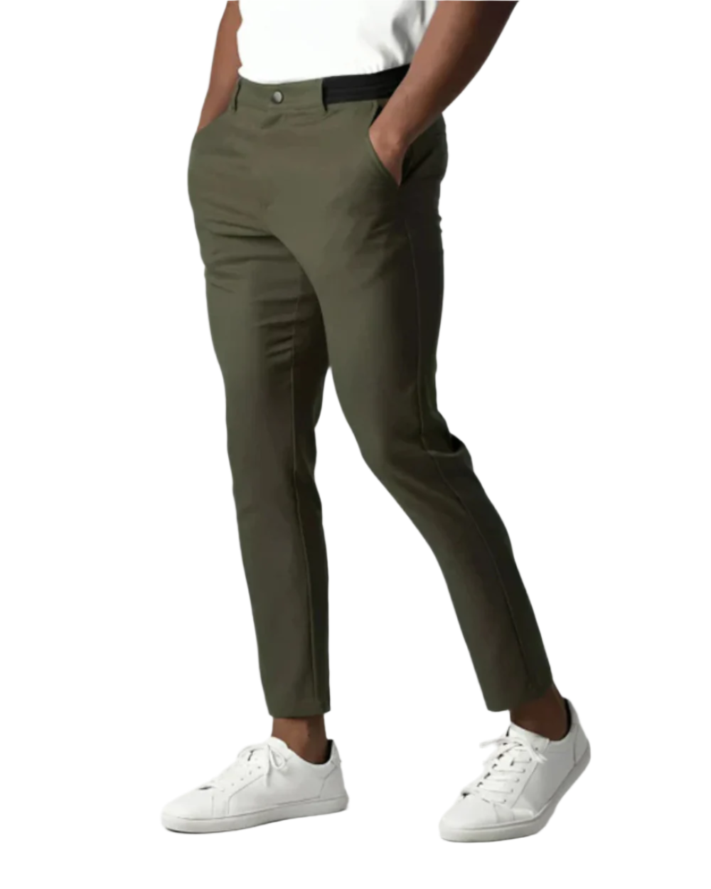Straight Leg Stretch Chino Trousers for Men