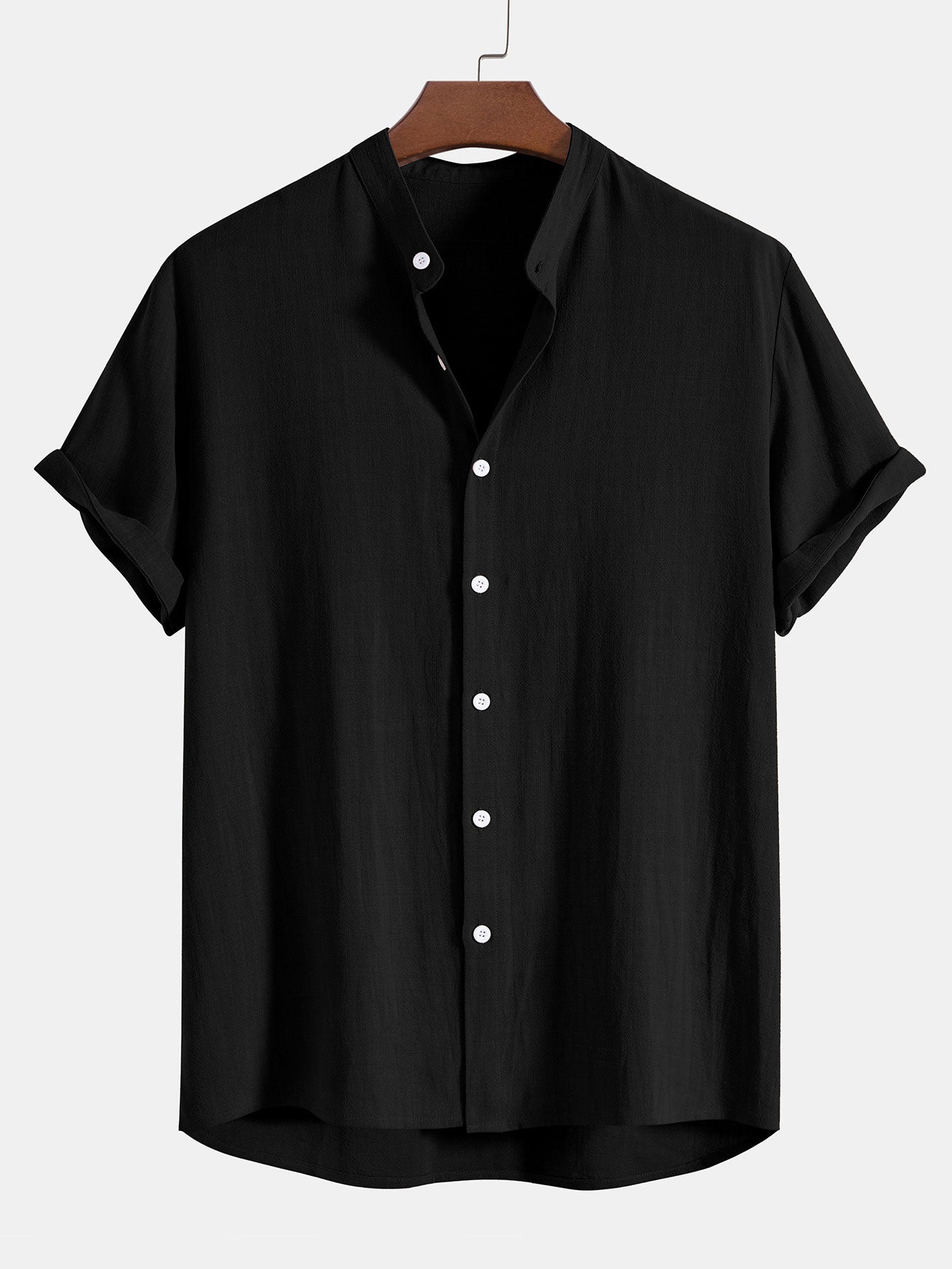 Short Sleeve Stand Collar Set for Men