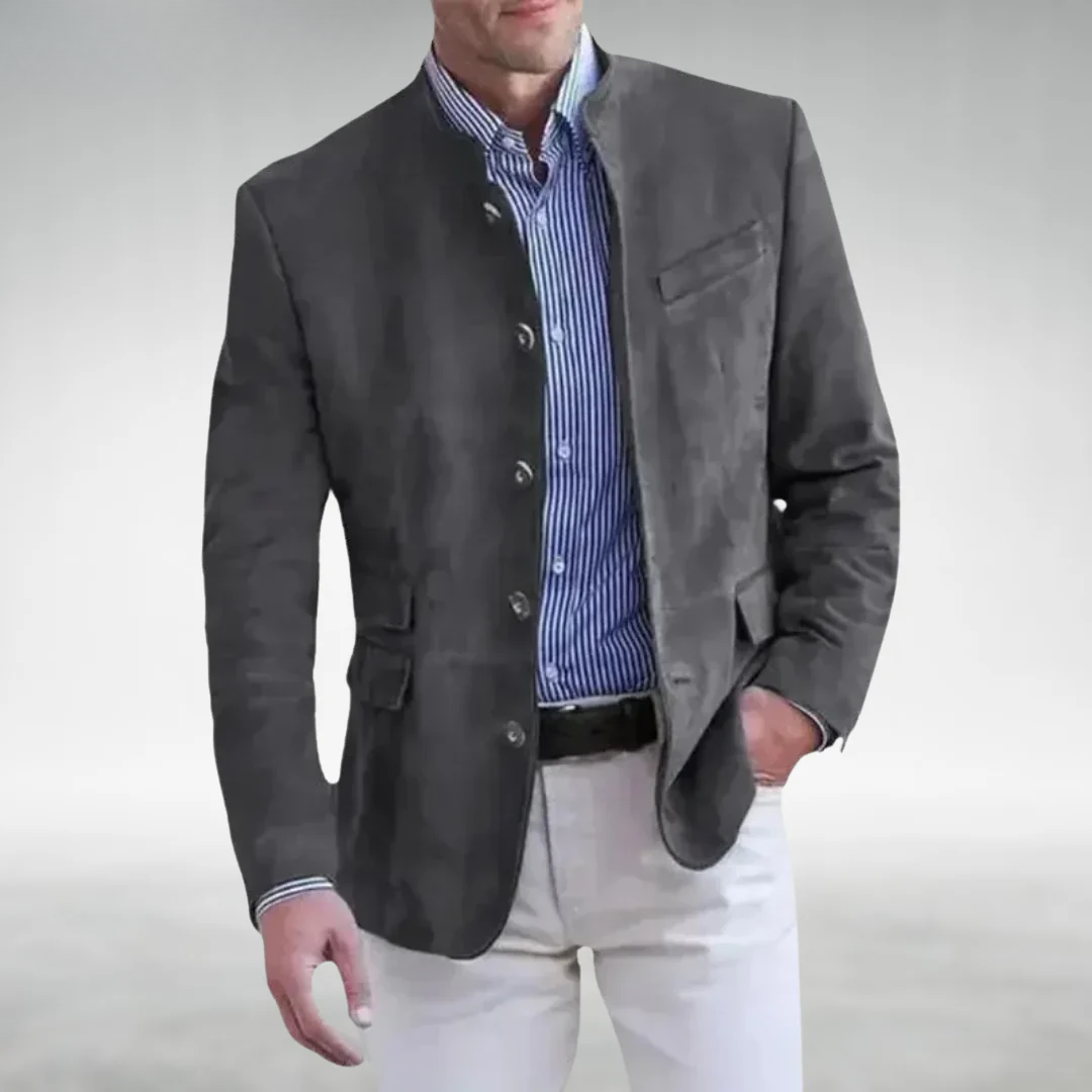 Single-Breasted Linen Blazer for Men