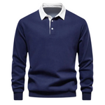 Polo Collar Long Sleeve Sweatshirt for Men