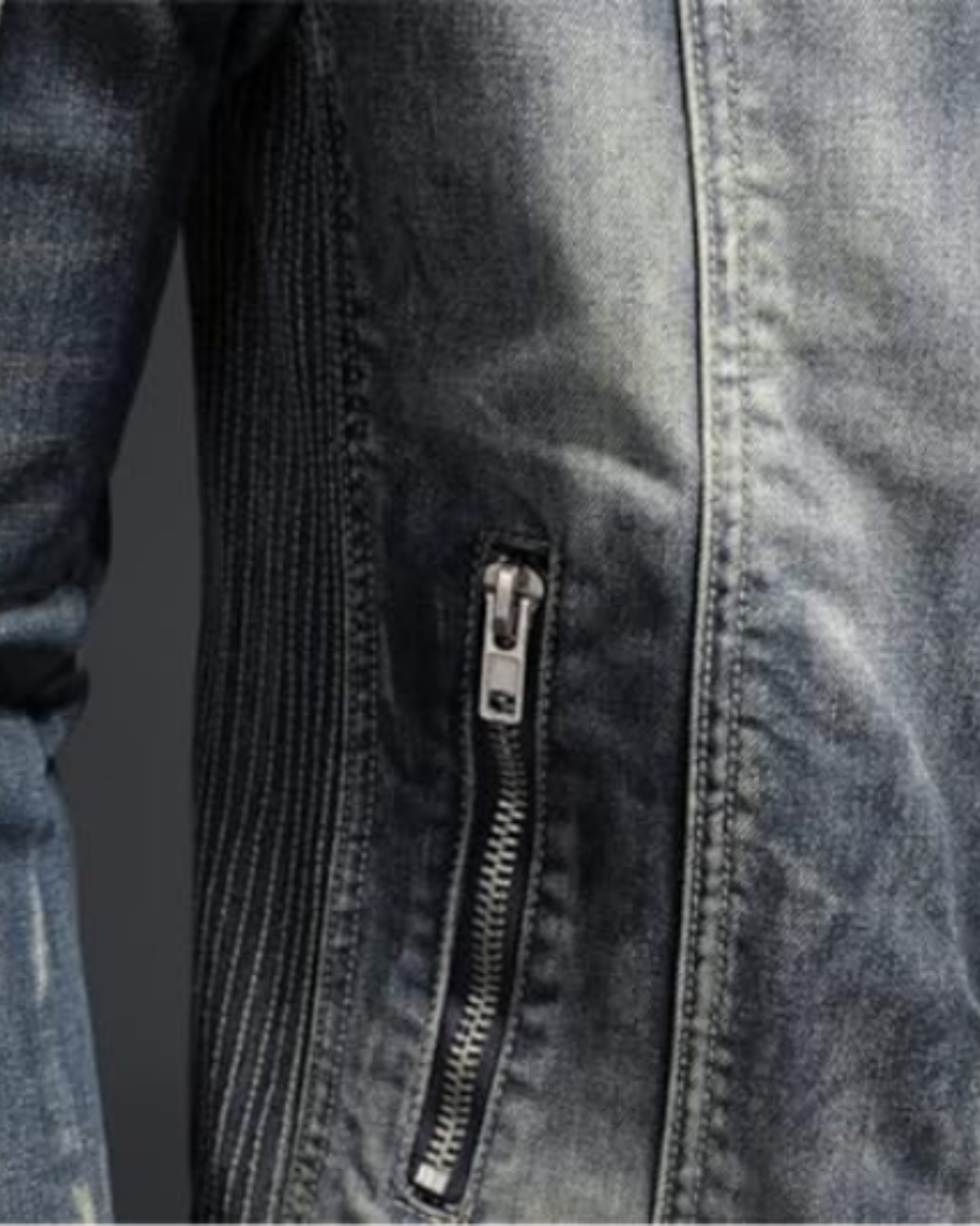 Zip-Up Denim Jacket for Men