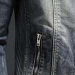 Zip-Up Denim Jacket for Men