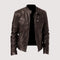 Zip-Up Leather Jacket for Men