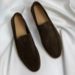 Suede Loafers with White Sole for Men