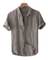 Linen Short Sleeve Button-Down Shirt for Men